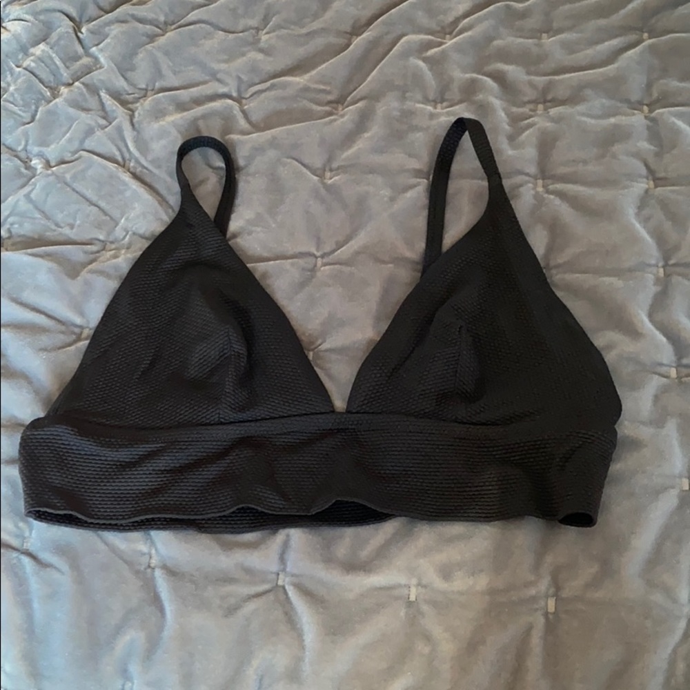 {Aerie} Longline Black Bikini Top